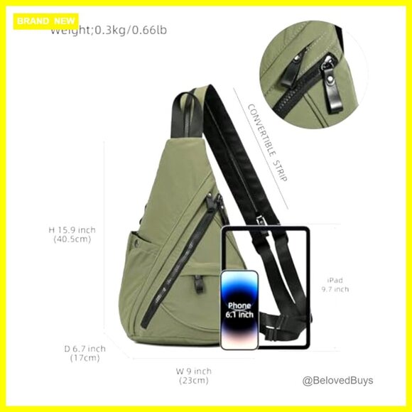 Nylon Sling Backpack Daypack Crossbody Bag Adjustable Unisex Travel Hiking main image 7